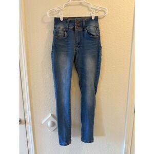 Bamboo Jeans Women's Size 9 High Rise Button Fly Skinny Jeans Medium Wash